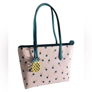 Kate Spade Light Pink Tote with Pineapple Design NWOT